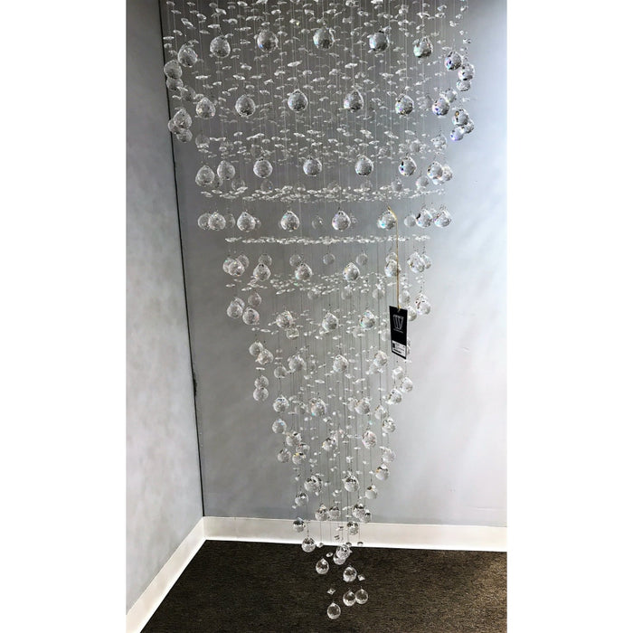 Icicle Polished Chrome Clear Crystal 16 Light Halogen Chandelier - Chandeliers