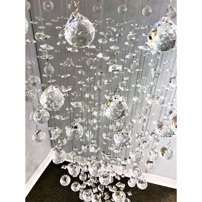Icicle Polished Chrome Clear Crystal 16 Light Halogen Chandelier - Chandeliers