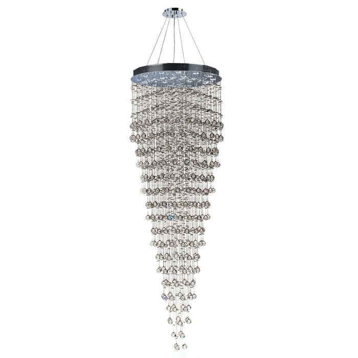 Icicle Polished Chrome Clear Crystal 16 Light Halogen Chandelier - Chandeliers