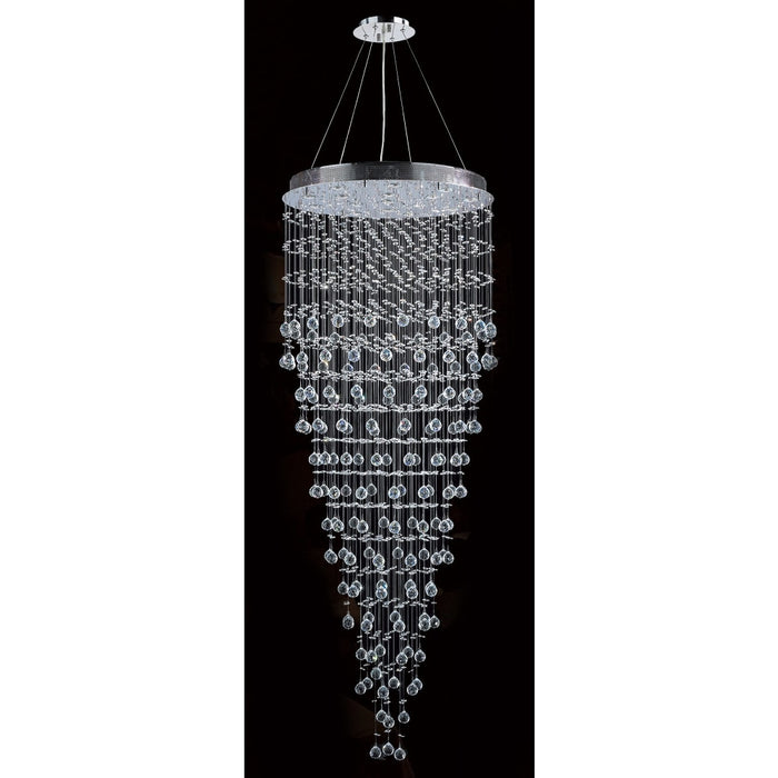 Icicle Polished Chrome Clear Crystal 16 Light Halogen Chandelier - Chandeliers