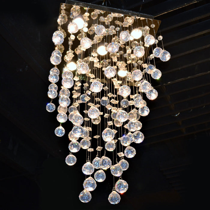 Icicle Polished Chrome Clear Crystal 5 Light Halogen Chandelier - Chandeliers