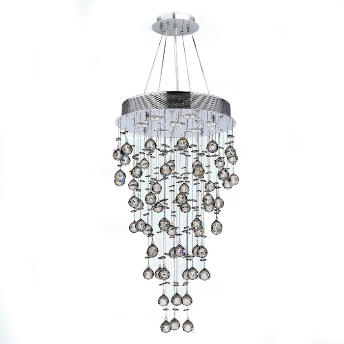 Icicle Polished Chrome Clear Crystal 7 Light Halogen Chandelier - Chandeliers