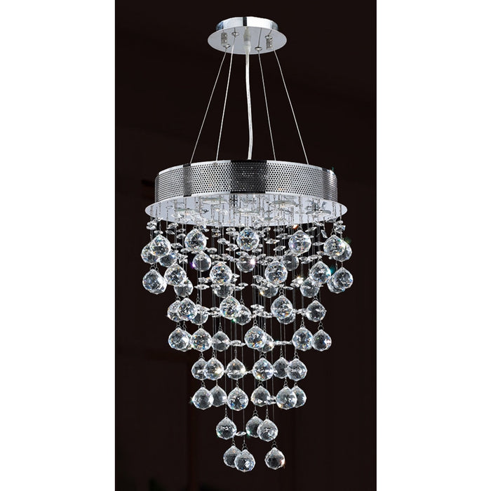 Icicle Polished Chrome Clear Crystal 7 Light Halogen Chandelier - Chandeliers