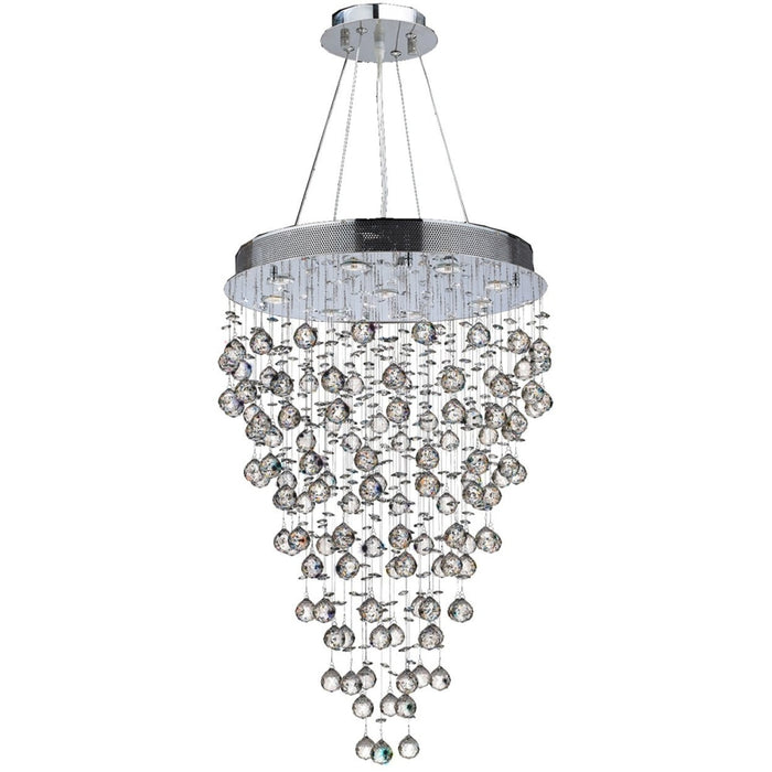 Icicle Polished Chrome Clear Crystal 9 Light Halogen Chandelier - Chandeliers