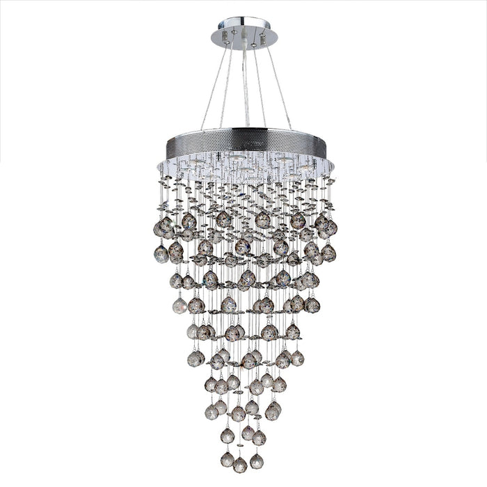 Icicle Polished Chrome Clear Crystal 9 Light Halogen Chandelier - Chandeliers