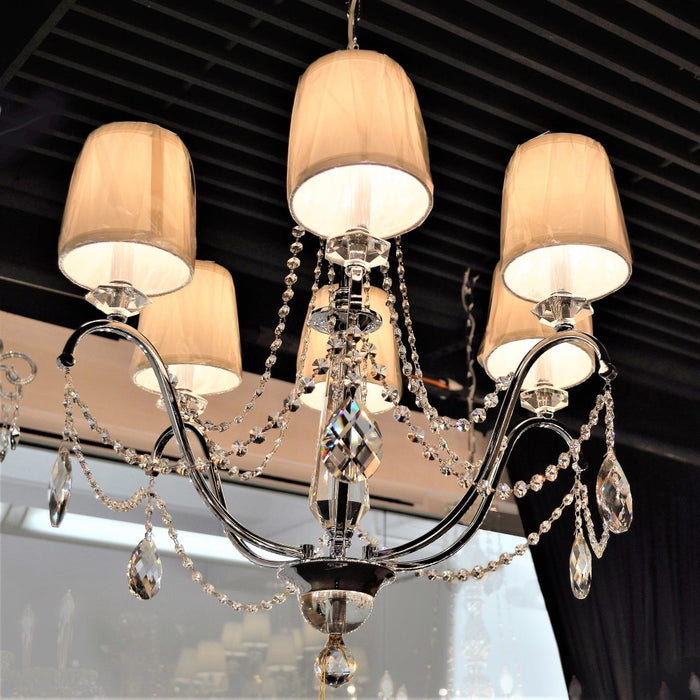 Innsbruck Polished Chrome Clear Crystal 6 Light Chandelier - Chandeliers