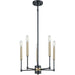 Livingston Matte Black Satin Brass Chandelier - Chandeliers