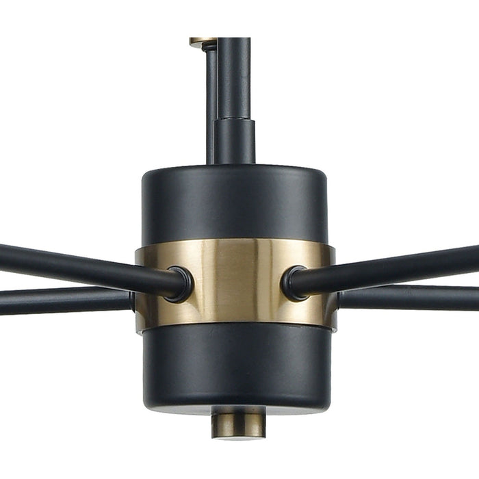 Livingston Matte Black Satin Brass Chandelier - Chandeliers