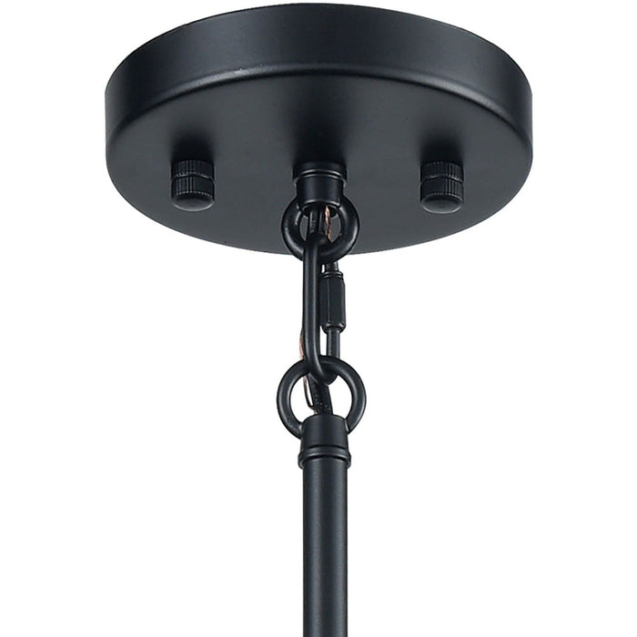 Livingston Matte Black Satin Brass Chandelier - Chandeliers