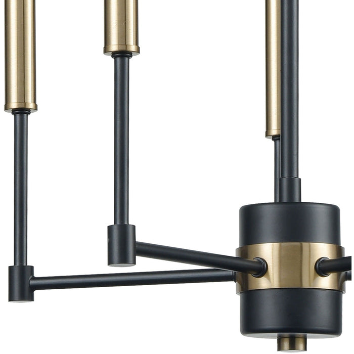 Livingston Matte Black Satin Brass Chandelier - Chandeliers