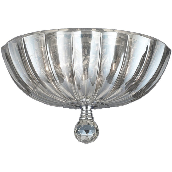 Mansfield Polished Chrome Clear Crystal 3 Light Flushmount - Flushmounts