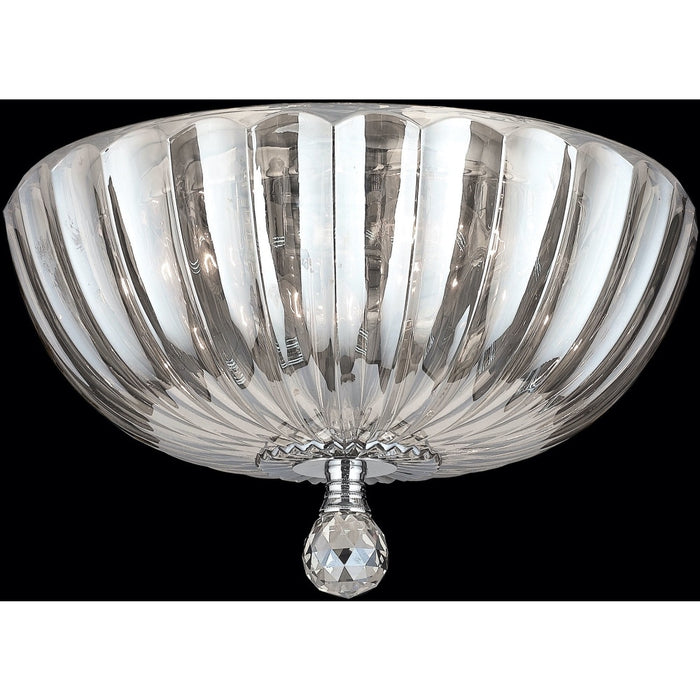 Mansfield Polished Chrome Clear Crystal 4 Light Flushmount - Flushmounts