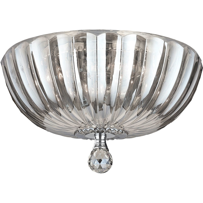 Mansfield Polished Chrome Clear Crystal 4 Light Flushmount - Flushmounts