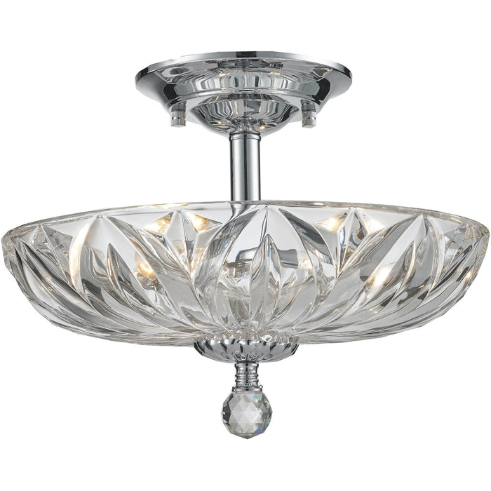 Mansfield Polished Chrome Clear Crystal 4 Light Semi-Flushmount - Semi-Flushmounts
