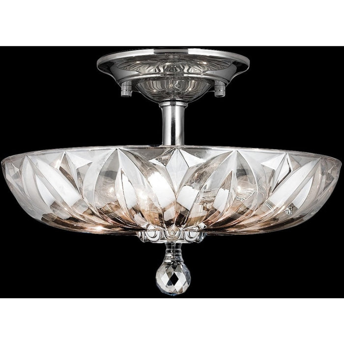 Mansfield Polished Chrome Clear Crystal 4 Light Semi-Flushmount - Semi-Flushmounts