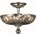 Mansfield Polished Chrome Golden Teak Crystal 3 Light Semi-Flushmount - Semi-Flushmounts