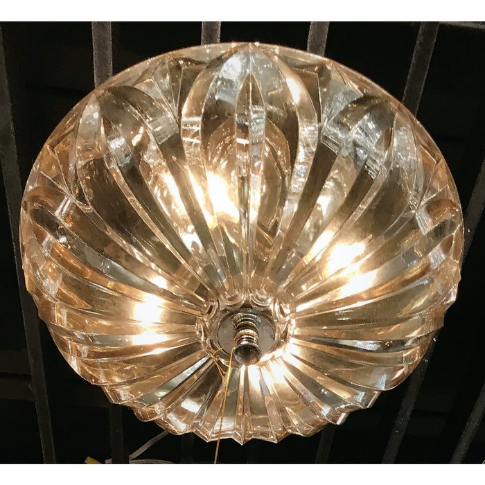 Mansfield Polished Chrome Golden Teak Crystal 4 Light Semi-Flushmount - Semi-Flushmounts
