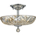 Mansfield Polished Chrome Golden Teak Crystal 4 Light Semi-Flushmount - Semi-Flushmounts