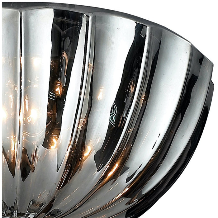 Mansfield Polished Chrome Smoke Crystal 3 Light Flushmount - Flushmounts