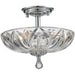 Mansfield Polished Chrome Smoke Crystal 3 Light Semi-Flushmount - Semi-Flushmounts