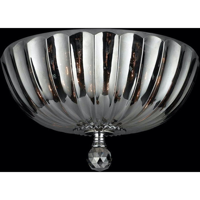 Mansfield Polished Chrome Smoke Crystal 4 Light Flushmount - Flushmounts