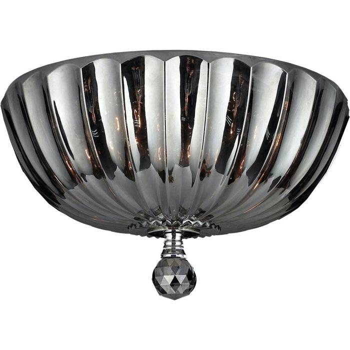 Mansfield Polished Chrome Smoke Crystal 4 Light Flushmount - Flushmounts