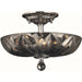 Mansfield Polished Chrome Smoke Crystal 4 Light Semi-Flushmount - Semi-Flushmounts