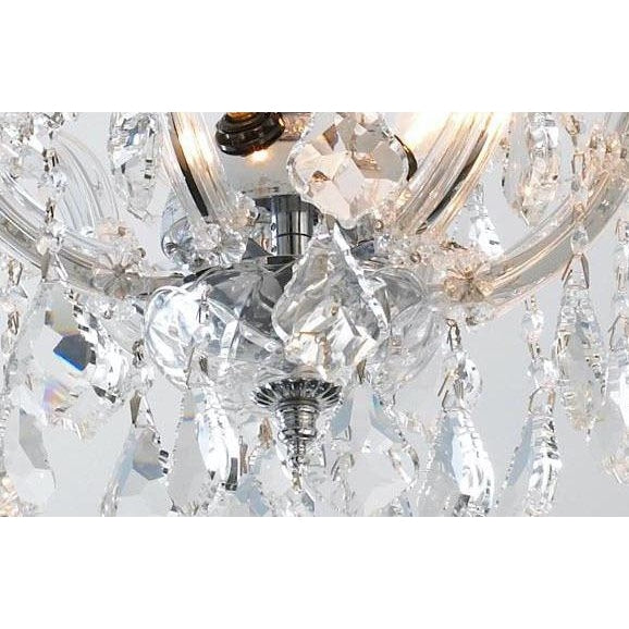 Mari Theresa Polished Chrome Clear Crystal 6 Light Semi-Flushmount - Semi-Flushmounts