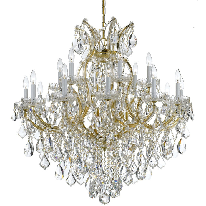 Maria Theresa 19 Light Clear Crystal Gold Chandelier - Chandeliers