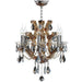 Maria Theresa Polished Chrome Amber Crystal 6 Light Chandelier - Chandeliers