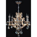 Maria Theresa Polished Chrome Amber Crystal 6 Light Chandelier - Chandeliers