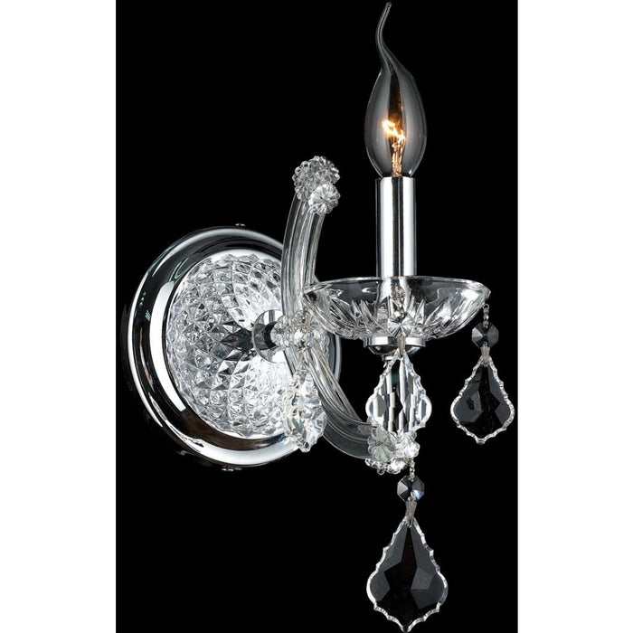 Maria Theresa Polished Chrome Clear Crystal 1 Light Wall Sconce - Wall Sconces