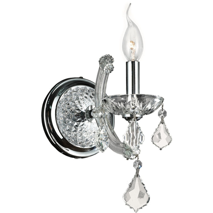 Maria Theresa Polished Chrome Clear Crystal 1 Light Wall Sconce - Wall Sconces