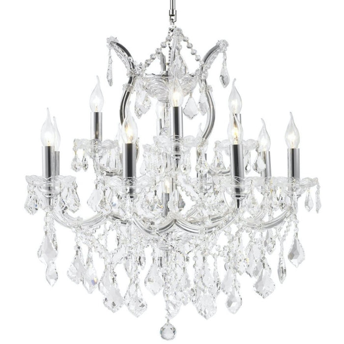 Maria Theresa Polished Chrome Clear Crystal 13 Light Chandelier - Chandeliers