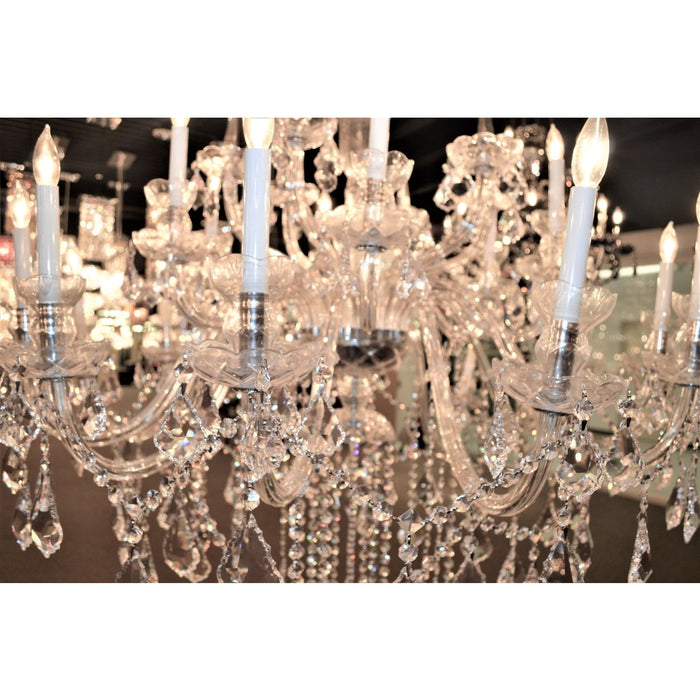 Maria Theresa Polished Chrome Clear Crystal 18 Light Chandelier - Chandeliers