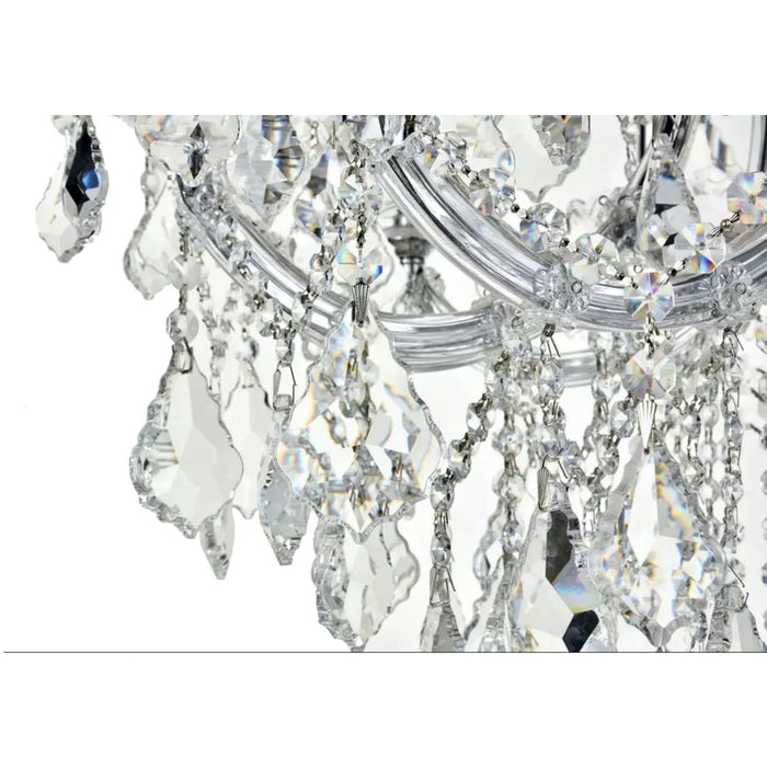 Maria Theresa Polished Chrome Clear Crystal 19 Light Chandelier - Chandeliers