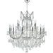 Maria Theresa Polished Chrome Clear Crystal 19 Light Chandelier - Chandeliers