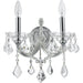 Maria Theresa Polished Chrome Clear Crystal 2 Light Wall Sconce - Wall Sconces