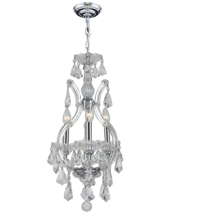 Maria Theresa Polished Chrome Clear Crystal 4 Light Chandelier - Chandeliers