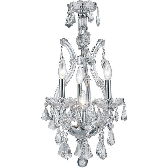 Maria Theresa Polished Chrome Clear Crystal 4 Light Chandelier - Chandeliers