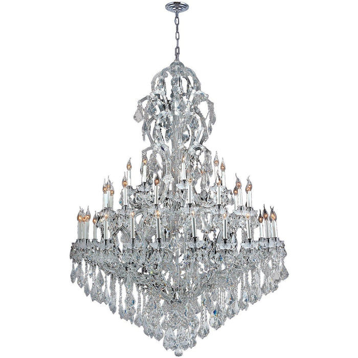Maria Theresa Polished Chrome Clear Crystal 48 Light Chandelier - Chandeliers