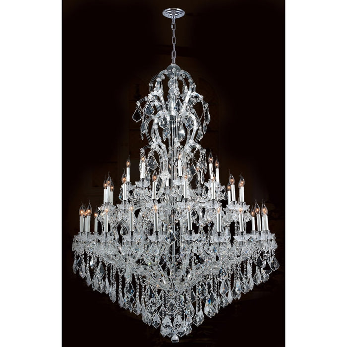 Maria Theresa Polished Chrome Clear Crystal 48 Light Chandelier - Chandeliers