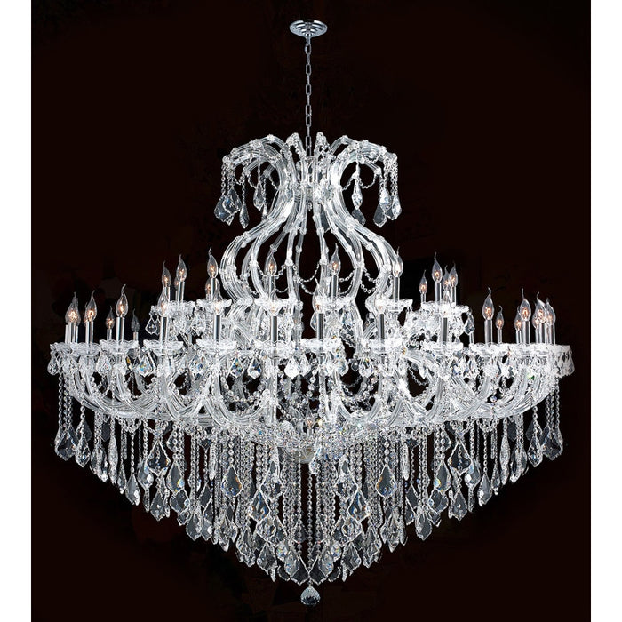 Maria Theresa Polished Chrome Clear Crystal 49 Light Chandelier - Chandeliers