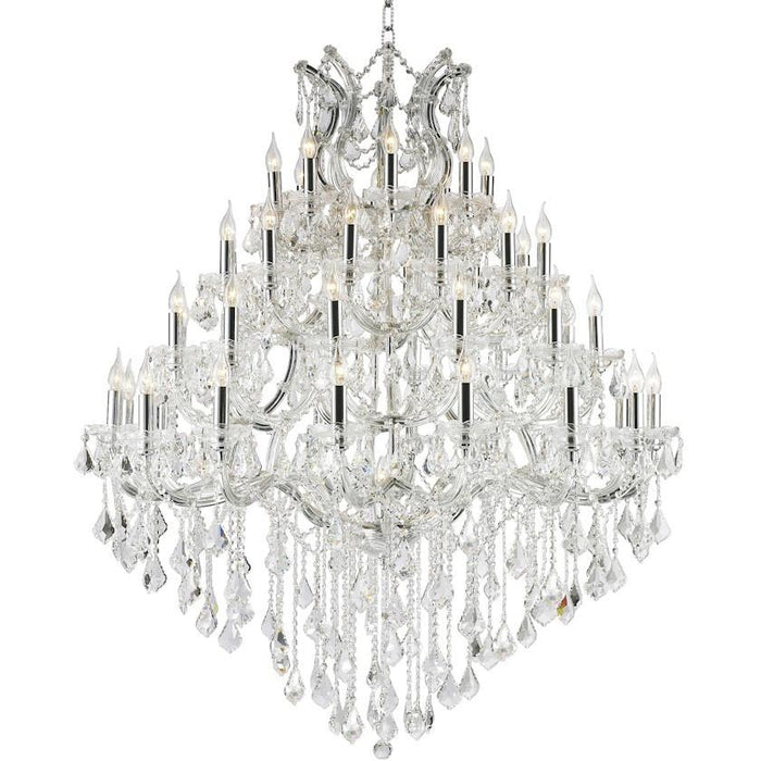 Maria Theresa Polished Chrome Clear Crystal 49 Light Chandelier - Chandeliers