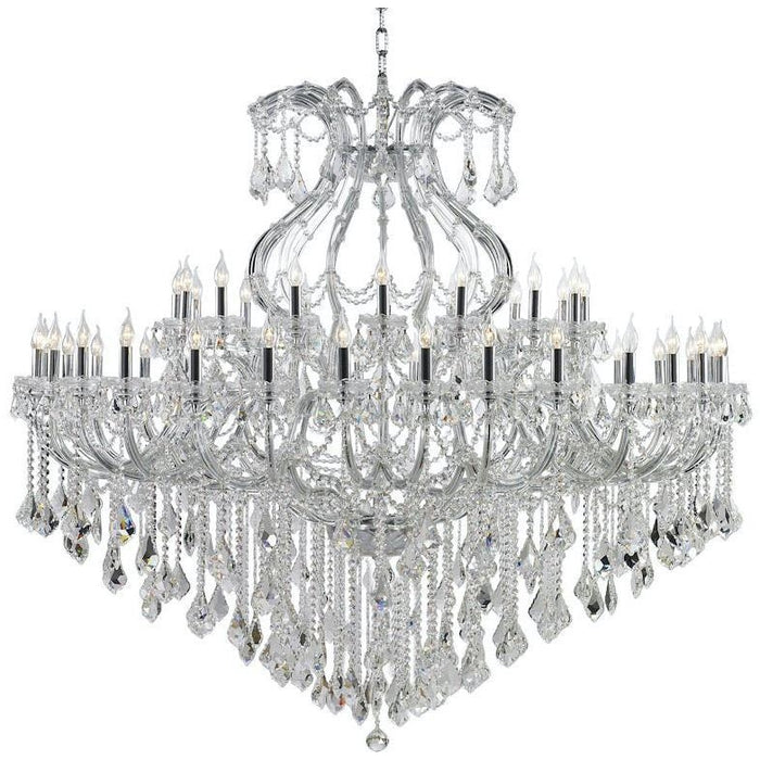 Maria Theresa Polished Chrome Clear Crystal 49 Light Chandelier - Chandeliers