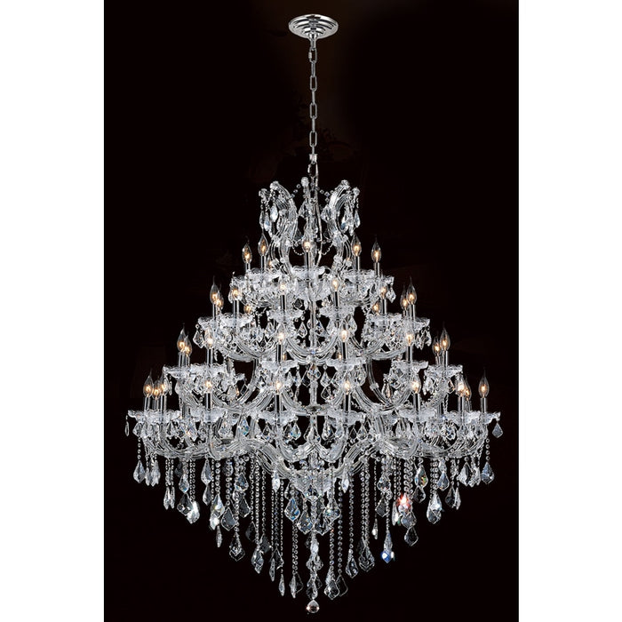 Maria Theresa Polished Chrome Clear Crystal 49 Light Chandelier - Chandeliers