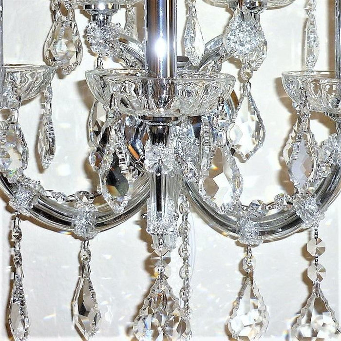 Maria Theresa Polished Chrome Clear Crystal 5 Light Wall Sconce - Wall Sconces