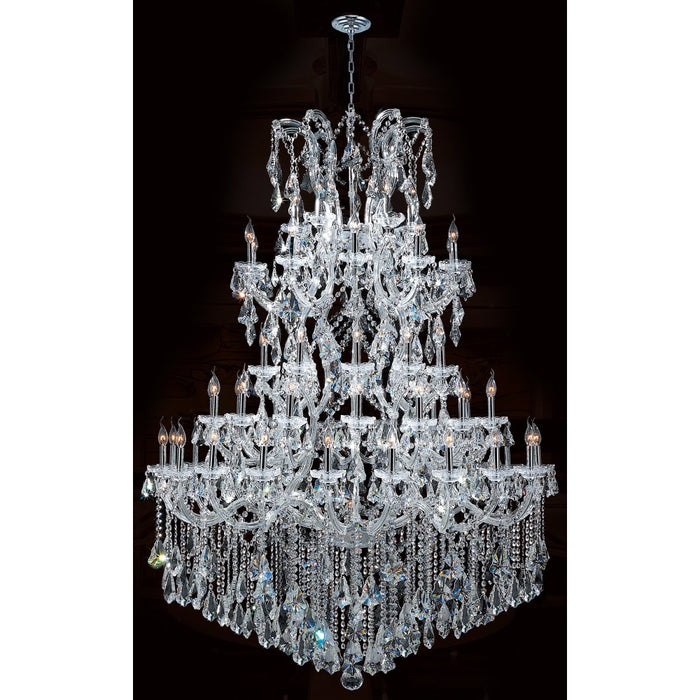 Maria Theresa Polished Chrome Clear Crystal 61 Light Chandelier - Chandeliers