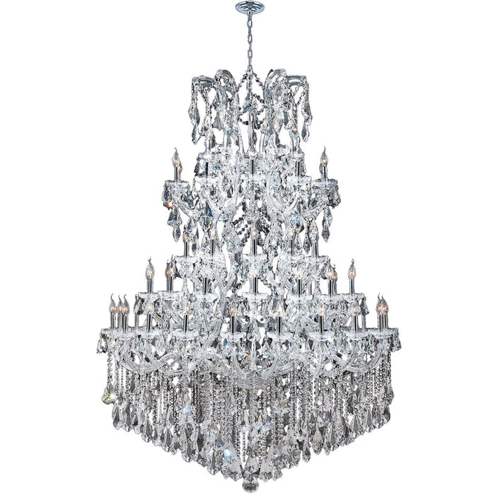 Maria Theresa Polished Chrome Clear Crystal 61 Light Chandelier - Chandeliers