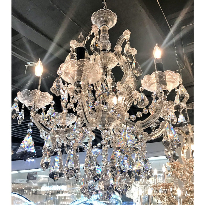 Maria Theresa Polished Chrome Clear Crystal 7 Light Chandelier - Chandeliers